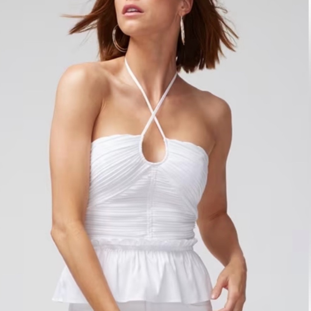 White House Black Market Bustier Peplum Top - Size 6